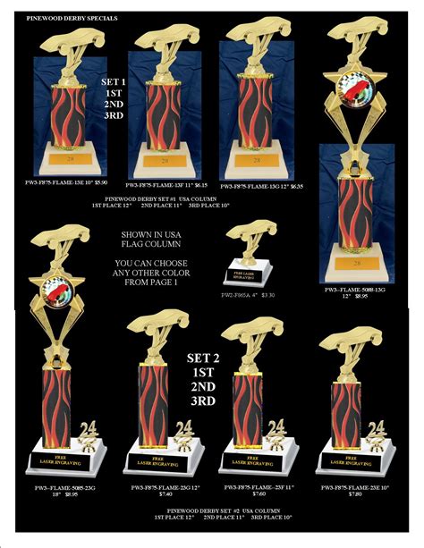 Pinewood Derby Awards - AAA Wholesale Trophies - Custom Trophies