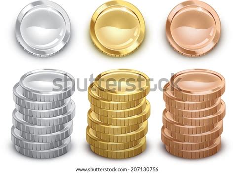 Generic Silver Gold Copper Coins 库存矢量图（免版税）207130756