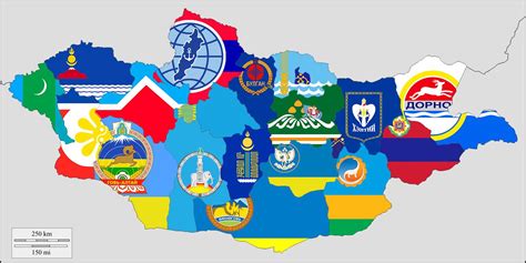 Flag map of Mongolian provinces | Historical maps, History, Flag