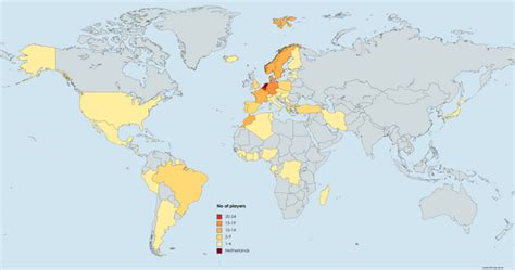 Map of origin of foreign players in Eredivisie season 2022/2023 : r ...