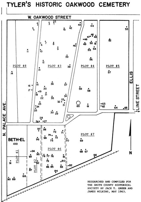 Oakwood Cemetery Map