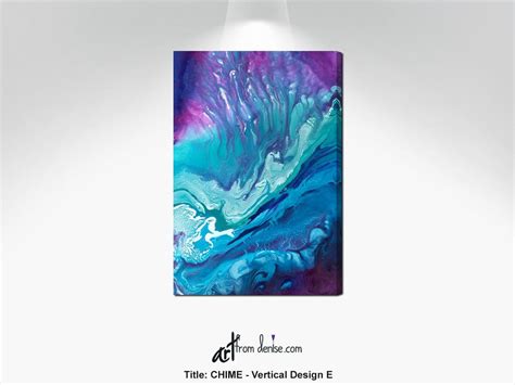 Teal Blue Purple Abstract Canvas, Vertical Wall Art, Turquoise Navy ...