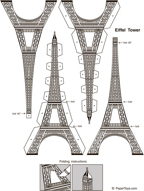 Eiffel Tower Paper Model - Free printable paper template