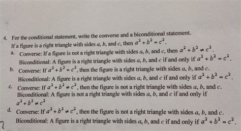 Solved For the conditional statement, write the converse and | Chegg.com