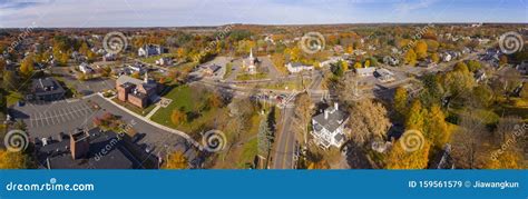 Tewksbury Town Center Aerial View, MA, USA Stock Image - Image of historical, fall: 159561579