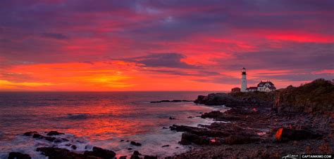 Cape Elizabeth Maine at Fort Williams Park Sunrise at Lighthouse | HDR Photography by Captain Kimo