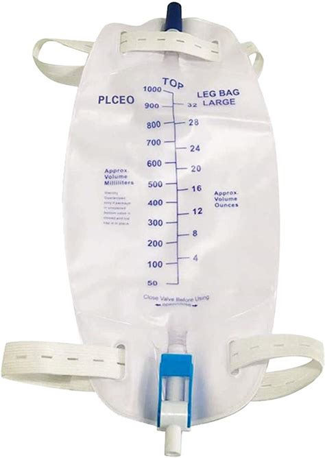 Buy Easy-Tap Leg Bag Urinary Drainage Bag, 1000ml, Anti-Reflux Valve, Cloth Straps, Easy Flip ...