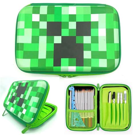 Womdee Pencil Case for Boys Multifunction Green Pencil Bag Big Capacity EVA Materials Pencilcase ...