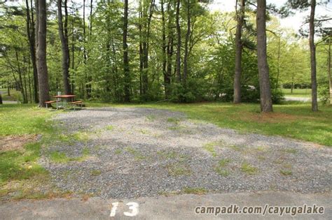 Campsite Photo of Site 13 at Cayuga Lake State Park, New York - Looking ...