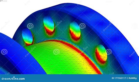 Local Von Mises Stress Results of a Finite Element Analysis - 3d Ilustration Stock Illustration ...