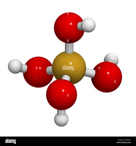 Silicic acid molecule, chemical structure. Silicic acid supplements are believed to have ...