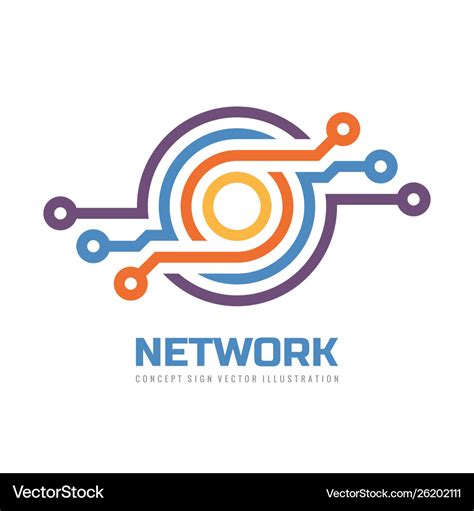 Computing network - logo design technology Vector Image