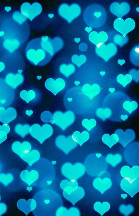 Blue heart bokeh wallpaper I created for the app CocoPPa! | Bokeh ...