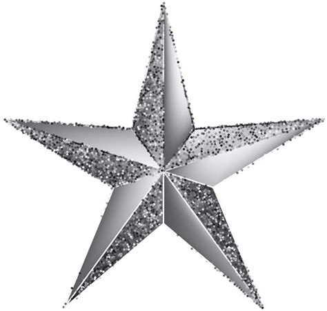 a silver glitter star on a white background