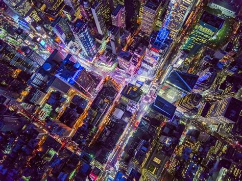 Wallpaper New York, USA, city night, top view, buildings, lights 1920x1440 HD Picture, Image