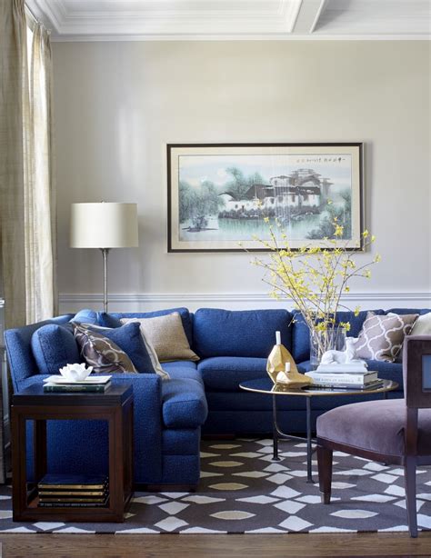 blue interior living room Blue room living wall walls decor navy cobalt royal bright lounge tv ...