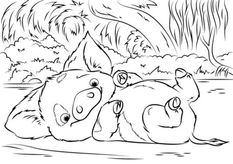 Pua Pet Pig from Moana coloring page | Free Printable Coloring Pages