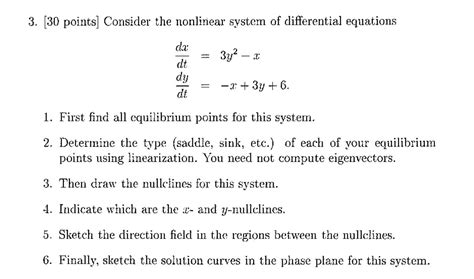 Solved Consider the nonlinear system of differential | Chegg.com