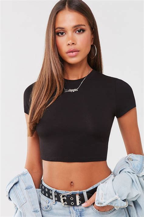 Cropped Knit Tee | Forever 21 | Cute crop tops, Crop top blouse, Forever21 tops