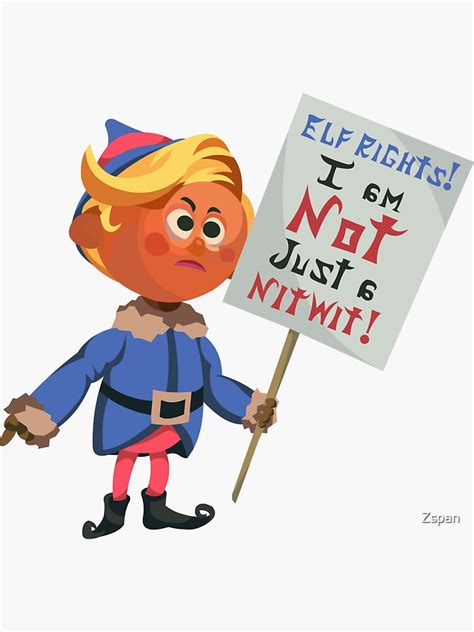 "Hermey the Elf Protesting Elf Rights" Sticker for Sale by Zspan | Redbubble