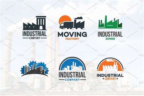 6 Factory Industrial Company Logo | Branding & Logo Templates ~ Creative Market