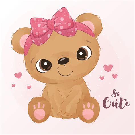 Cute little bear in watercolor illustration 2723755 Vector Art at Vecteezy