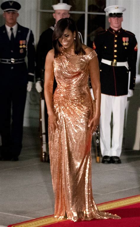 Michelle Obama's Stunning Atelier Versace Dress Marks a New Style Era for First Ladies - E ...