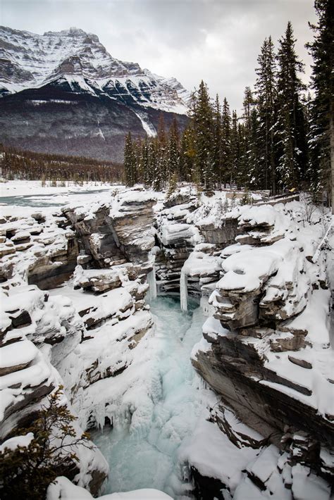 athabasca falls winter Jasper - Hellolaroux