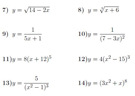 Chain Rule Practice Worksheet