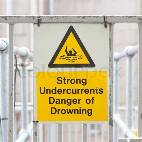 Water hazard signs, strong ... | Stock image | Colourbox