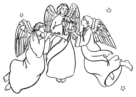 angels singing clipart black and white - Clip Art Library