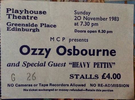 Home of Metal | Ozzy Osbourne – Bark at the Moon tour 1983, Edinburgh ...