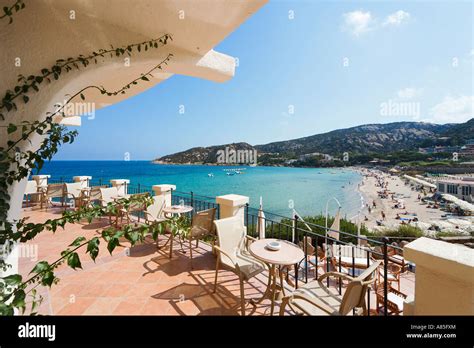 Bar Terrace of the Hotel Club Baia Sardinia, Baia Sardinia, Costa ...