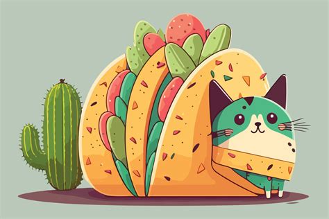 Cat Taco vector illustration 22330597 Vector Art at Vecteezy