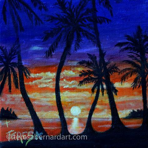 Sunset in The Tropics - Teresa Bernard Oil Paintings