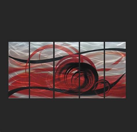 Red Metal Wall Art ~ Red Metallic Art Design ~ Abstract Red Metal Wall Art