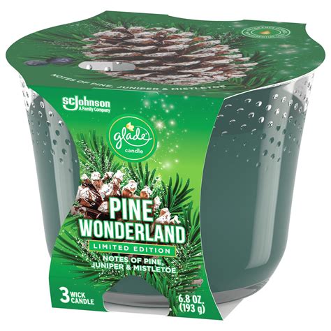 Glade Candle, 3 Wick Scented Candle, Pine Wonderland, 6.8 oz - Walmart ...