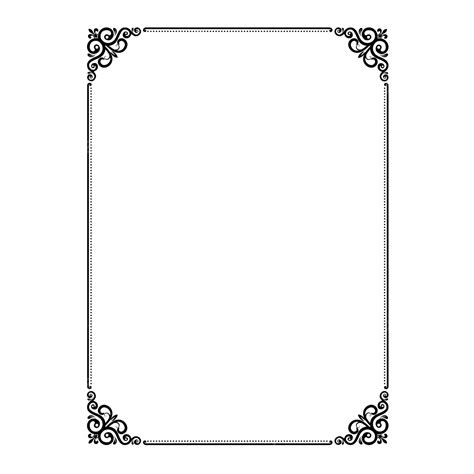 Rectangle Border Ornate Corner A4 Paper Size Black, Rectangle Border ...