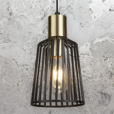 Black and Gold Cage Pendant Light CL-36800 | E2 Contract Lighting | UK | Cage pendant light ...