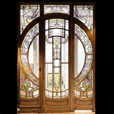 Art Nouveau stained glass entranceway