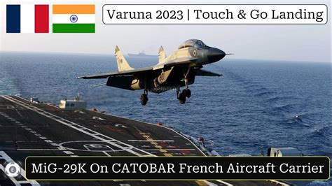 MiG-29K On CATOBAR French Aircraft Carrier | Touch & Go Landing - YouTube