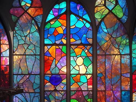 Premium AI Image | Abstract stained glass windows