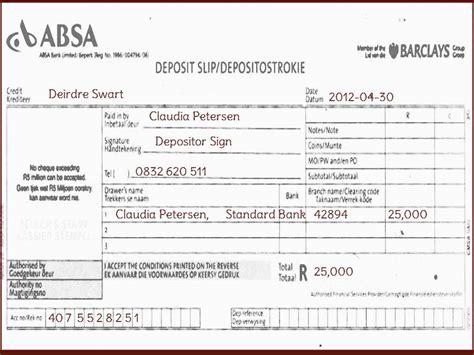 SA-How to fill ABSA Bank Deposit Slip - YouTube