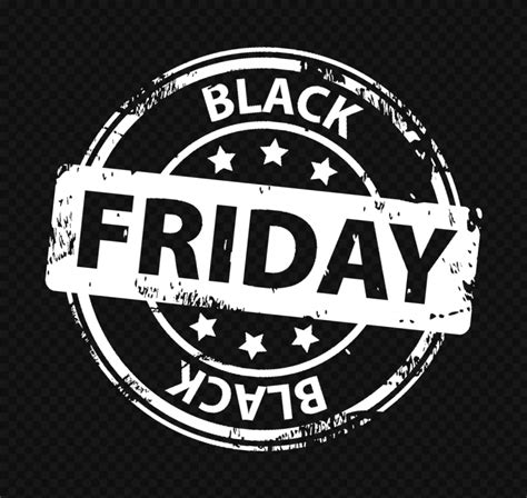 HD Round Black Friday Logo White Stamp Style PNG | Citypng