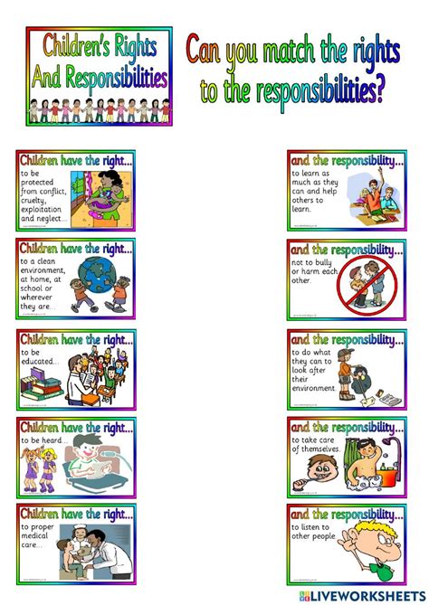 Rights And Responsibilities Worksheets