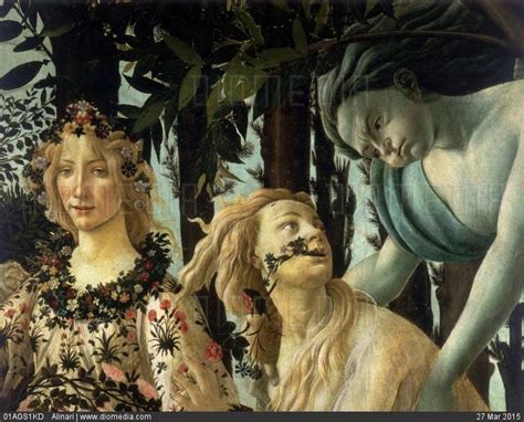 STOCK IMAGE - Detail of 'La Primavera', by Botticelli, in the Uffizi Gallery in Florence. The ...