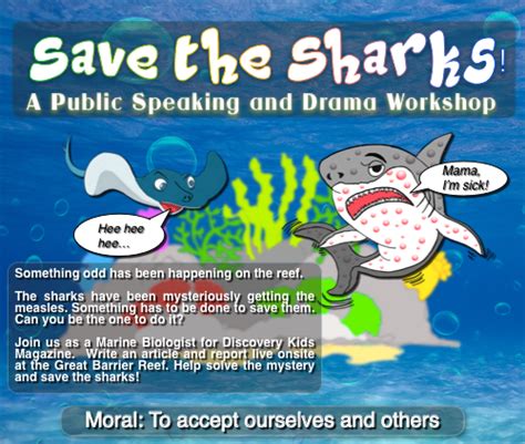 Save the Sharks – A Public Speaking and Drama Holiday Workshop for ...