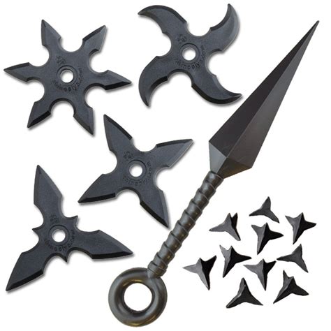 Rubber Shuriken Ninja Set (Shuriken 4pcs + Kunai + Makibishi) – Samurai market