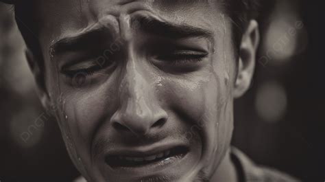 Man Is Crying In Black And White Background, A Man Crying Picture ...