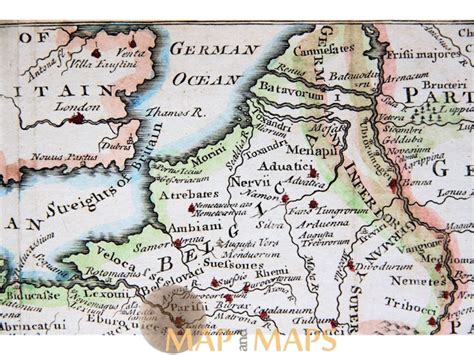 Ancient Gaul Map Western Europe. Cellarius | Mapandmaps